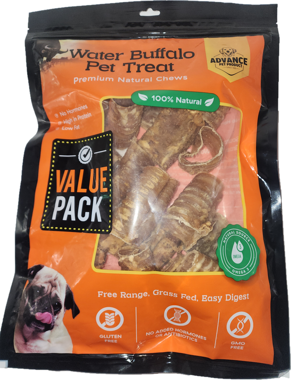 1 LB Buffalo Trachea Bites for Dogs - Natural Dog Chews, Dental Treats, High Protein, Grass Fed, Grain Free, Long Lasting Chews