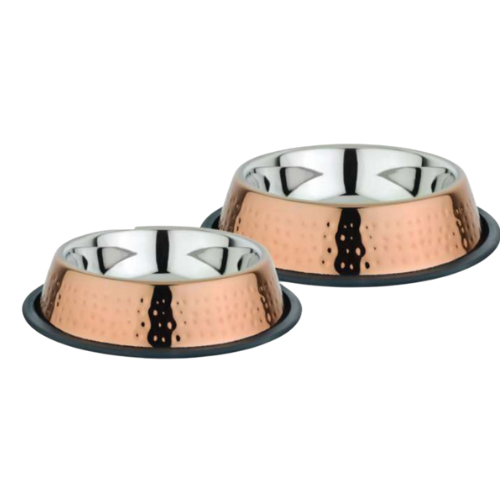 Stainless Steel Bowl With A Striking Copper Finish -Non Skid