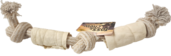 Natural Rope Toy with 2 Cheek Rolls | 100% Free-Range Grass-Fed Water Buffalo Dog Treat & Chew Toy