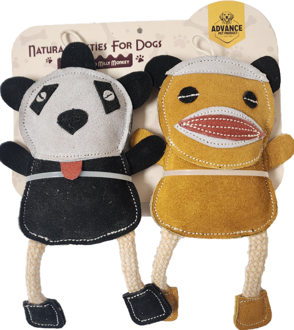 Petey Panda & Milly Monkey Dog Rope Toys – Tug & Throw Chew Toys | Durable Rope Core | Fun & Interactive Play