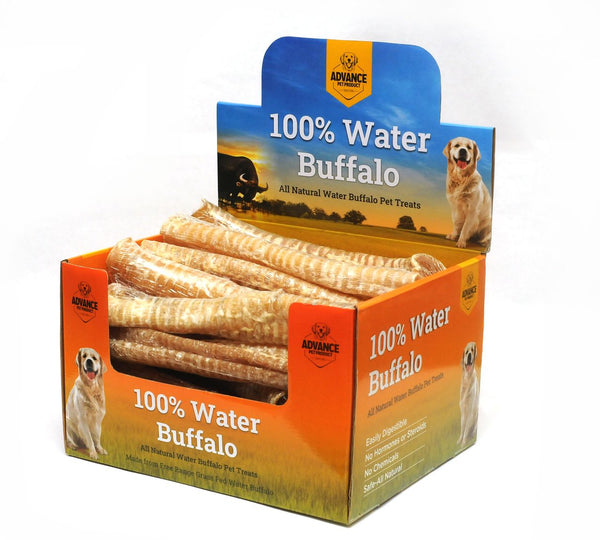 Buffalo Trachea Dog Chew – 12" All-Natural Treat | Grass-Fed, Free-Range Water Buffalo | Easily Digestible, No Additives