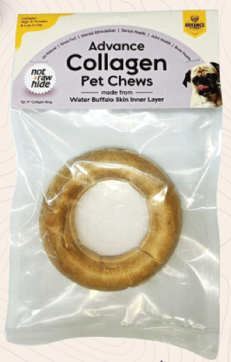 4" Collagen Ring Dog Chew | Grass-Fed Buffalo | Natural Dental Treat | Joint & Bone Support | Pet Chews