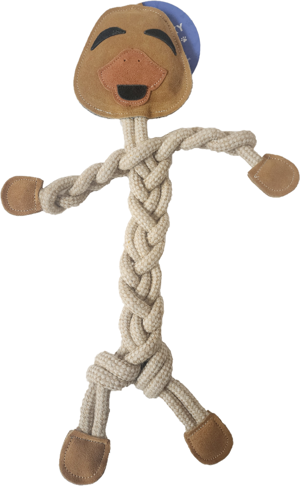 Donny Ducky Dog Rope Toy – Natural Cotton Chew Toy for Puppies & Small Dogs | Eco-Friendly Teething Toy