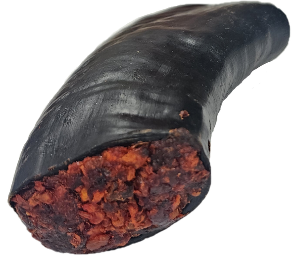 Pizzle Stuffed Water Buffalo Horn Dog Chew – Natural, Long-Lasting Treat for Healthy Coat, Free-Range Grass-Fed