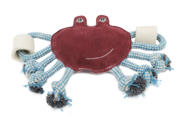 gCrab Dog Rope Toy with Bone – Durable Tug and Throw Toy for Dogs – Pet Chew Toy for Play, Teeth Cleaning, Trainin