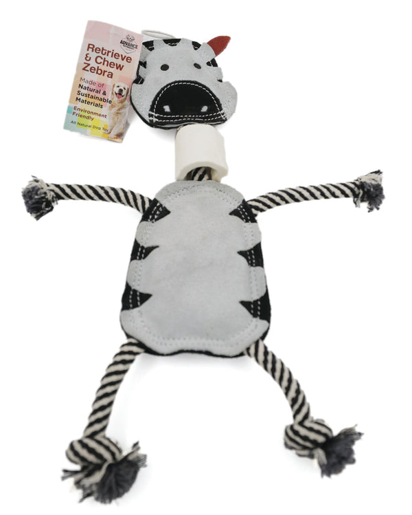 Durable Zebra Dog Rope Toy with Bone – Tug, Chew & Fetch Pet Toy for Aggressive Chewers, Interactive Play