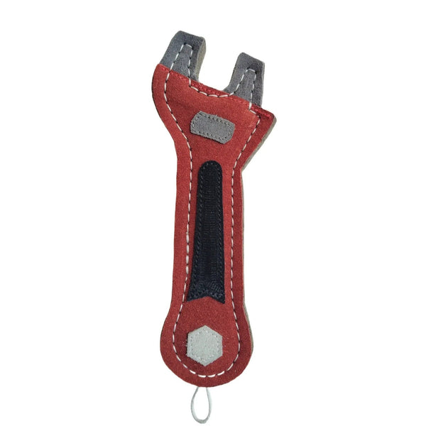 Tuff Leather & Wool Dog Toy - Monkey Wrench | Durable Tug Toy for Heavy Chewers | Eco-Friendly & Hand-Stitched