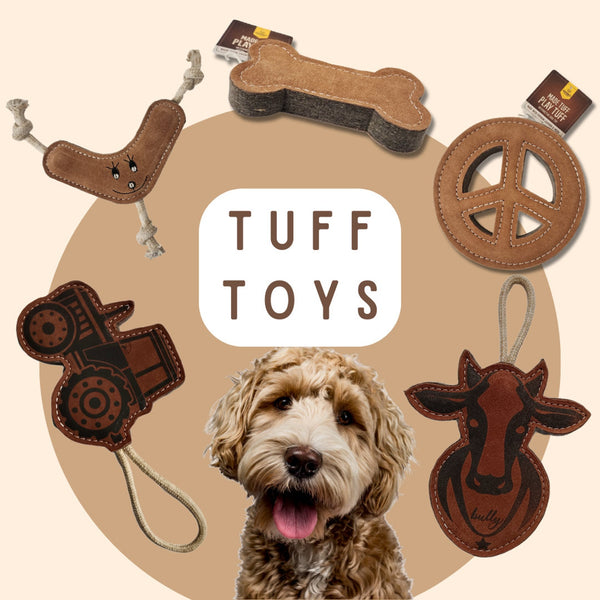 Natural Leather Dog Chew Toy – Tough Water Buffalo Bone with Coconut Fiber Filling | Eco-Friendly & Durable