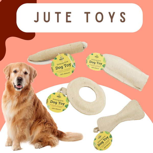 Jute Burlap Interactive Dog Toy Eco-friendly, Biodegradable the perfect oral hygiene helper Soft but durable