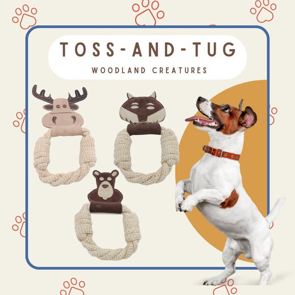 All Natural, Triple Stitched Pet Tug Toy. Durable, pet-safe and eco-friendly.